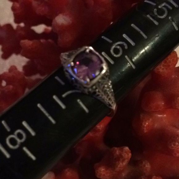 Art Deco 925 amethyst ring - Picture 5 of 7